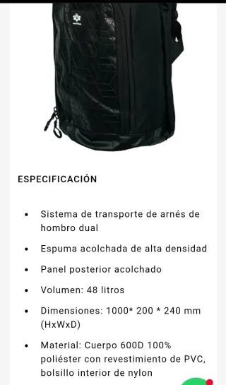 Mochila Gryphon Finnie Pesca/Hockey Negra