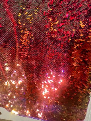 Vestido lentejuelas rosa y dorado