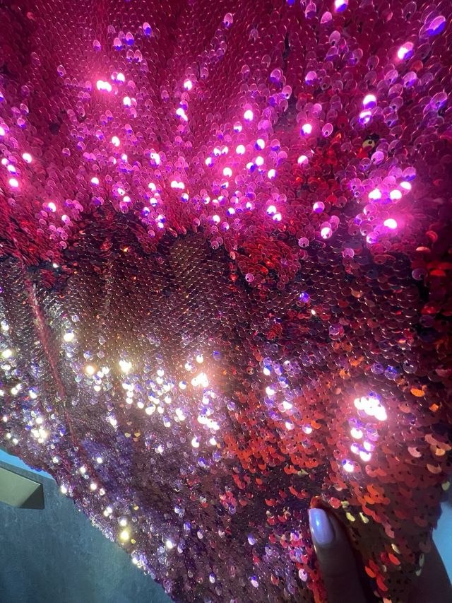 Vestido lentejuelas rosa y dorado