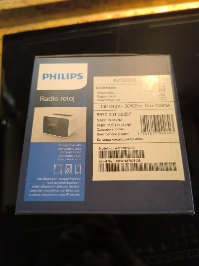 Radio despertador Philips Bluetooth USB