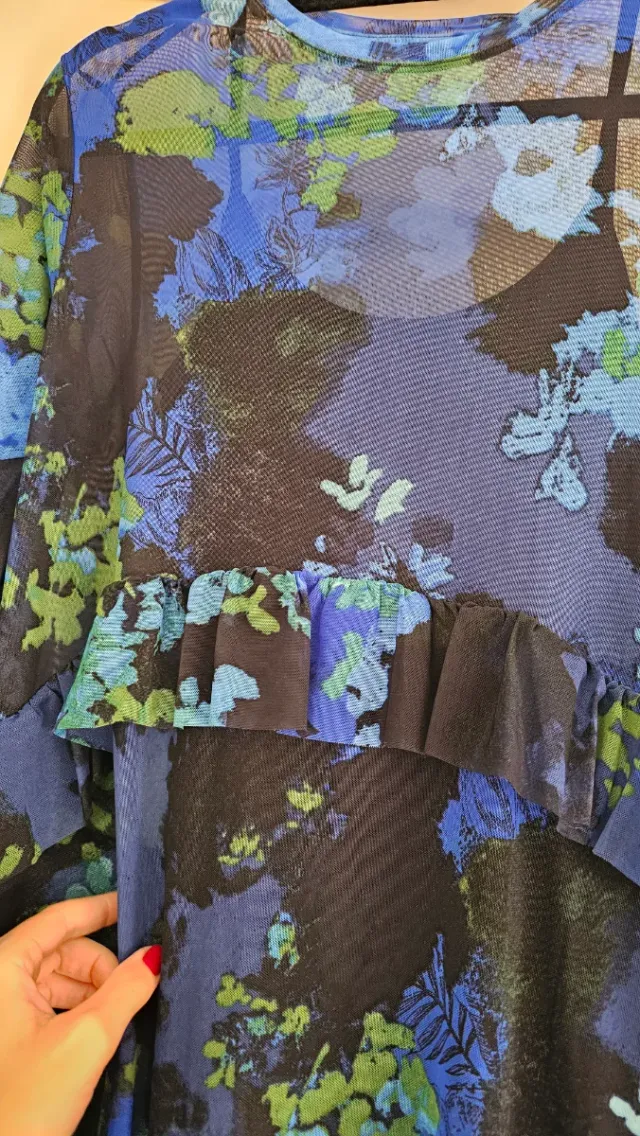 Vestido Desigual floral azul y verde