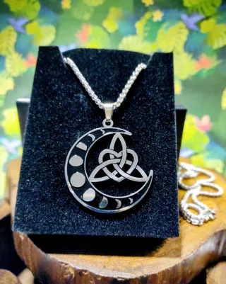 Colgante Luna Celta Vikingo Acero