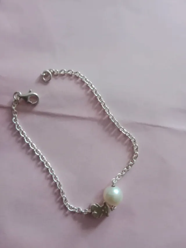 Pulsera Tous Plata Perla y Tréboles