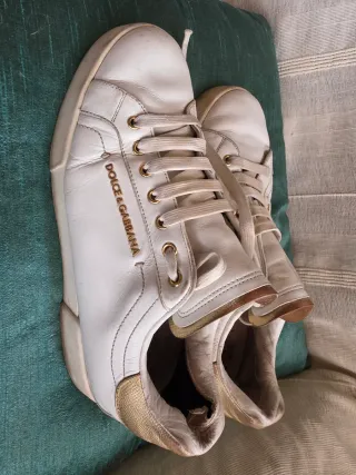 Zapatillas Dolce & Gabbana Blancas y Doradas