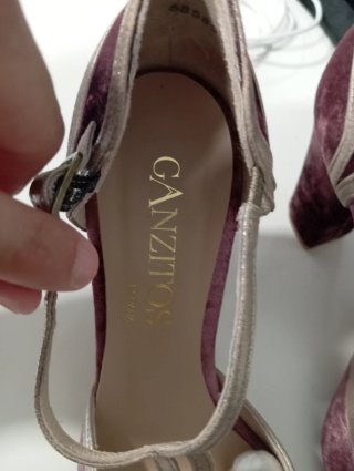 Zapatos Fiesta Ganzitos Mujer Rosa y Plata