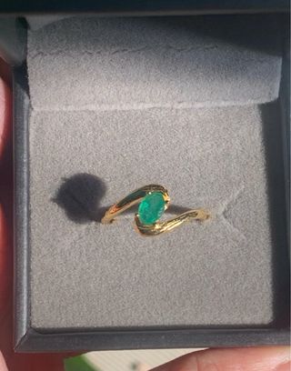 Anillo Esmeralda Natural Ovalada
