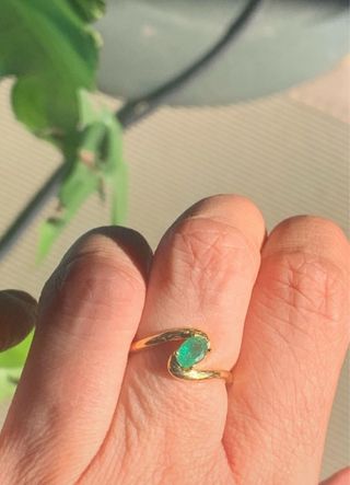 Anillo Esmeralda Natural Ovalada