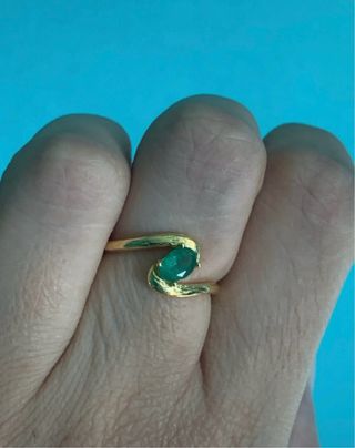 Anillo Esmeralda Natural Ovalada