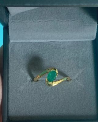 Anillo Esmeralda Natural Ovalada