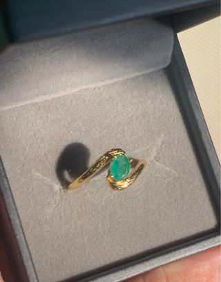 Anillo Esmeralda Natural Ovalada