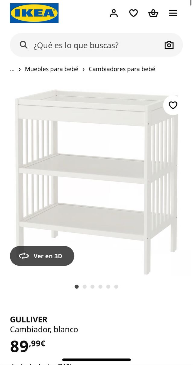 Cambiador Bebé GULLIVER IKEA Blanco