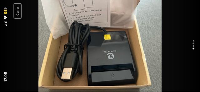 Lector DNI Electrónico ZOWEETEK Negro