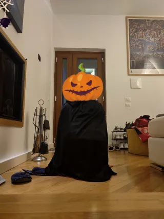 Mantello nero/rosso double face