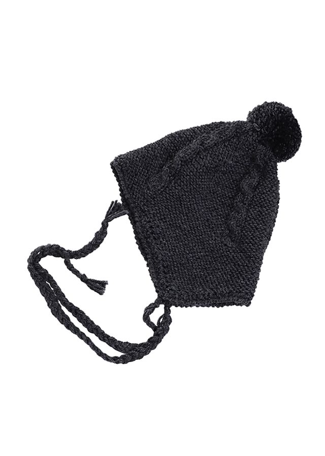 Capota gorro bebé lana 3-6 meses gris marengo