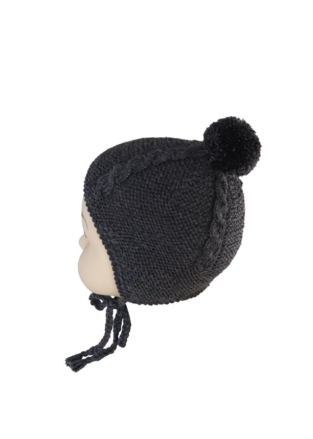 Capota gorro bebé lana 3-6 meses gris marengo
