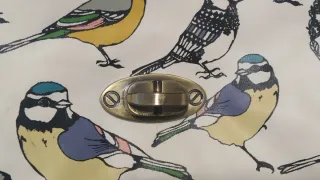 Bandolera negra con estampado de pájaros