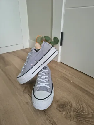 Converse con plataforma talla 39 color gris