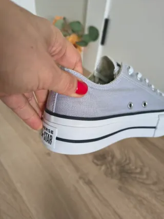 Converse con plataforma talla 39 color gris