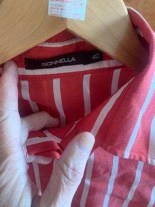Camisa Gonnella T 40 Rayas Rojas y Blancas