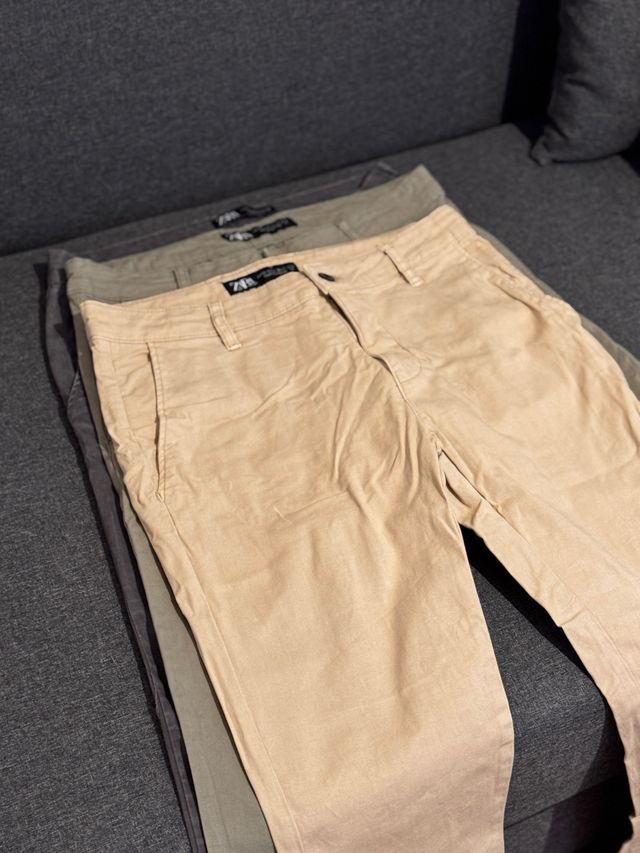 Pantaloni Zara Beige e Verde Oliva