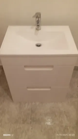 Mueble de baño blanco con cajones de 60 SIN GRIFO