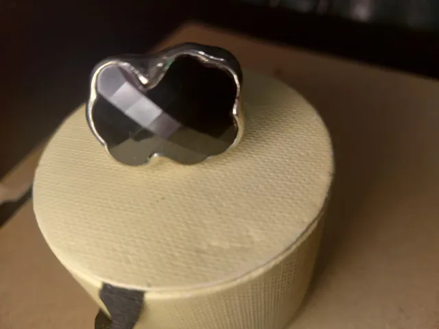 Anillo Oso Negro plateado