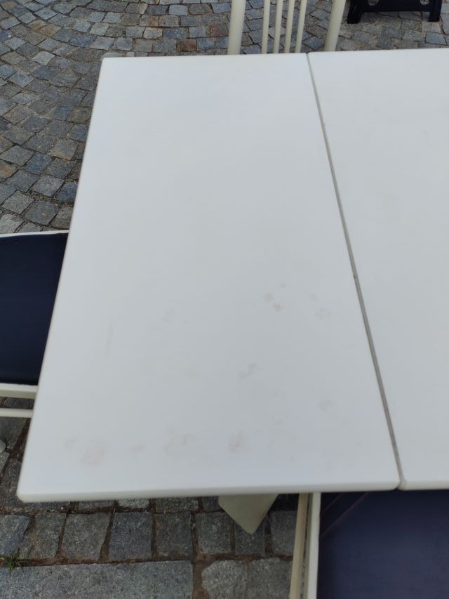 Tavolo da pranzo o da ufficio bianco con 6 sedie