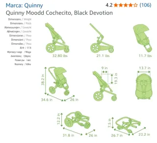 Coche Quinny Moodd black 3 ruedas y Silla Chico