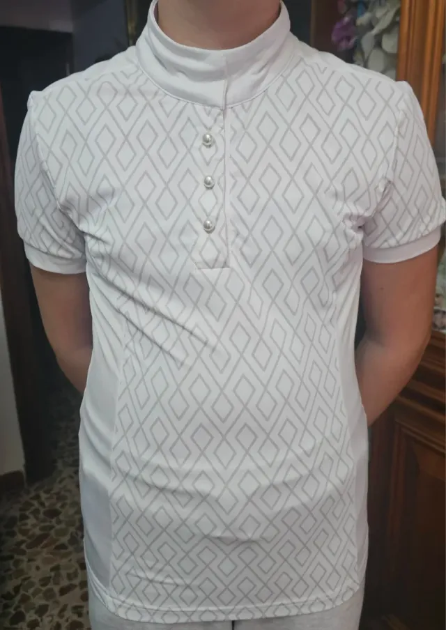 Polo blanco estampado para montar
