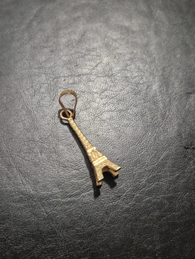 Colgante Torre Eiffel Dorado oro 10k