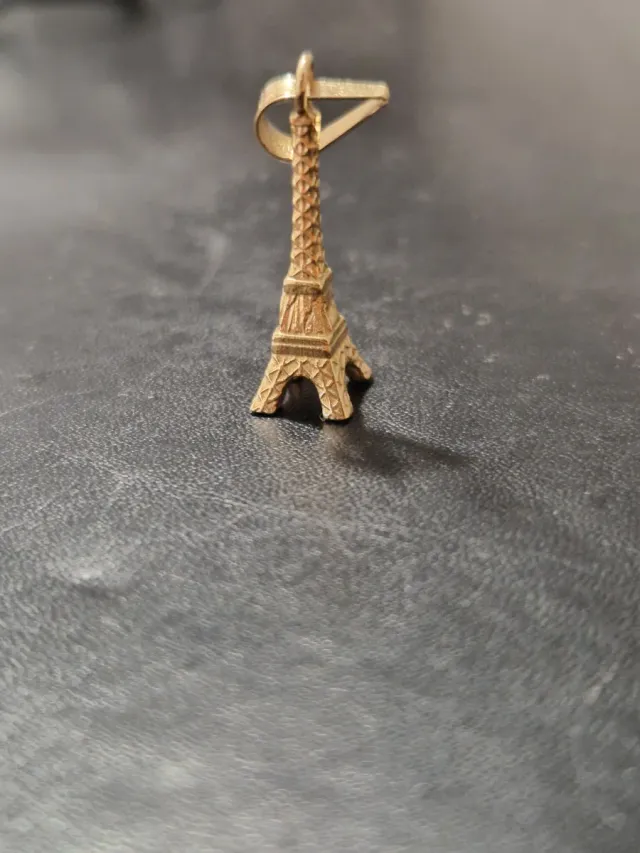 Colgante Torre Eiffel Dorado oro 10k