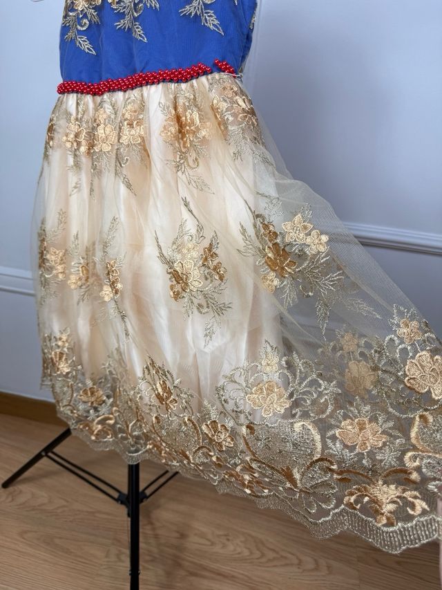 Vestido Menina Cerimónia Branca de Neve 6