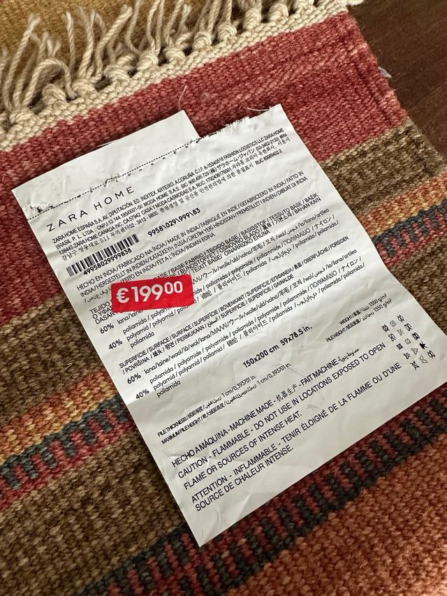 Alfombra de tela a rayas