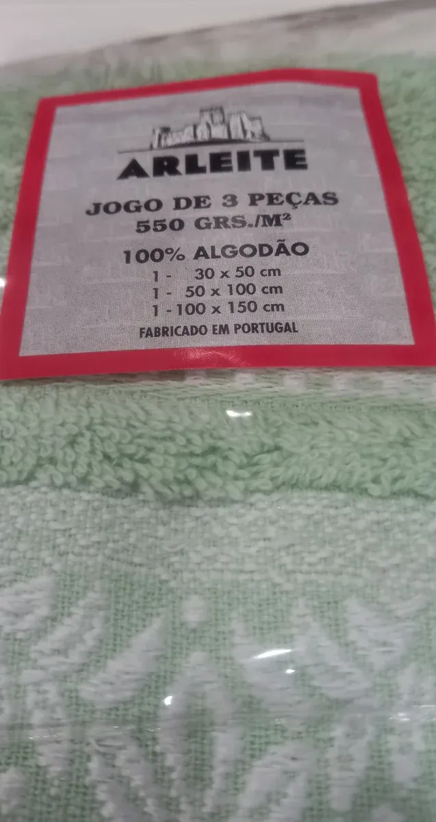 Juego de toallas tres piezas verdes de algodón
