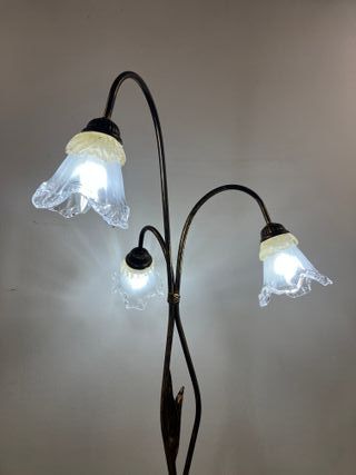 Lampada terra metallo marrone/oro