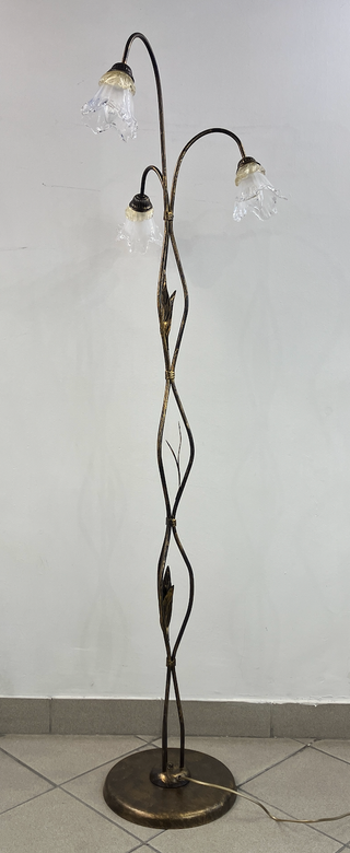 Lampada terra metallo marrone/oro