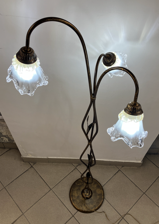 Lampada terra metallo marrone/oro