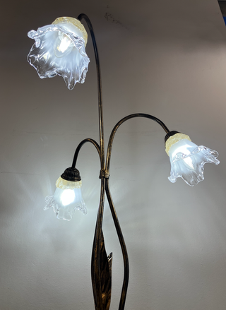 Lampada terra metallo marrone/oro