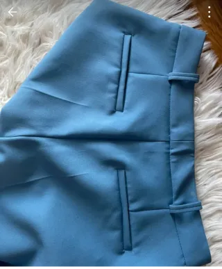 Pantalón de pinzas Zara azul mujer talla S