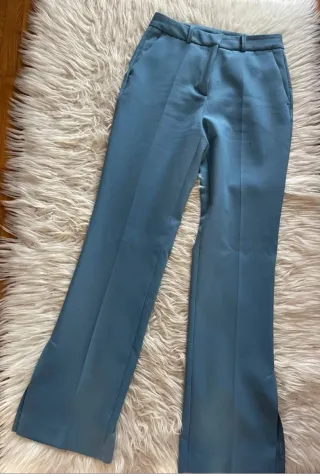 Pantalón de pinzas Zara azul mujer talla S