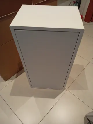 Mobile ausiliario bianco in metallo e legno 70x25 cm