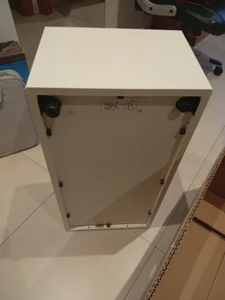 Mobile ausiliario bianco in metallo e legno 70x25 cm