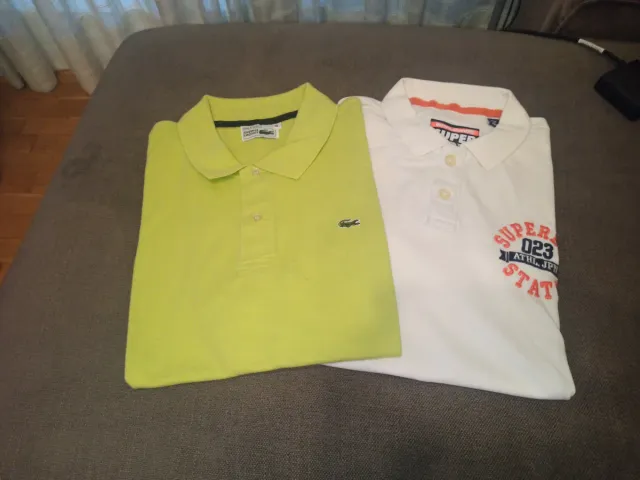Lote 2 Polos Lacoste y Superdry Talla XL