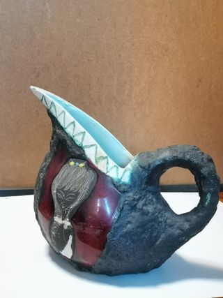 Brocca ceramica effetto lava con disegno