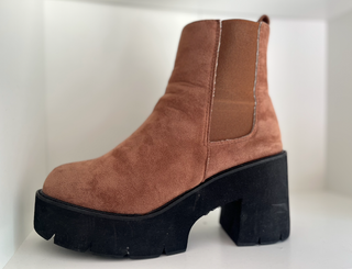 botas botines marrones con plataformas de ante