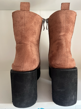 botas botines marrones con plataformas de ante