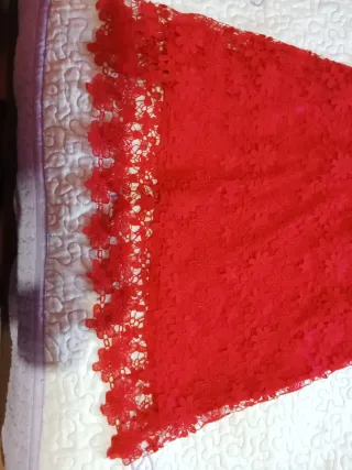 Vestido rojo encaje fiesta talla S