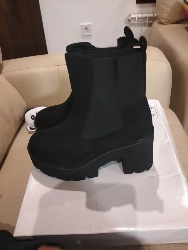 Botines ante negros plataforma