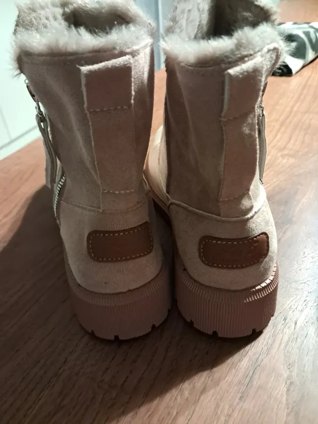 Stivaletti termici impermeabili beige/rosa