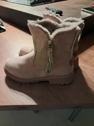 Stivaletti termici impermeabili beige/rosa